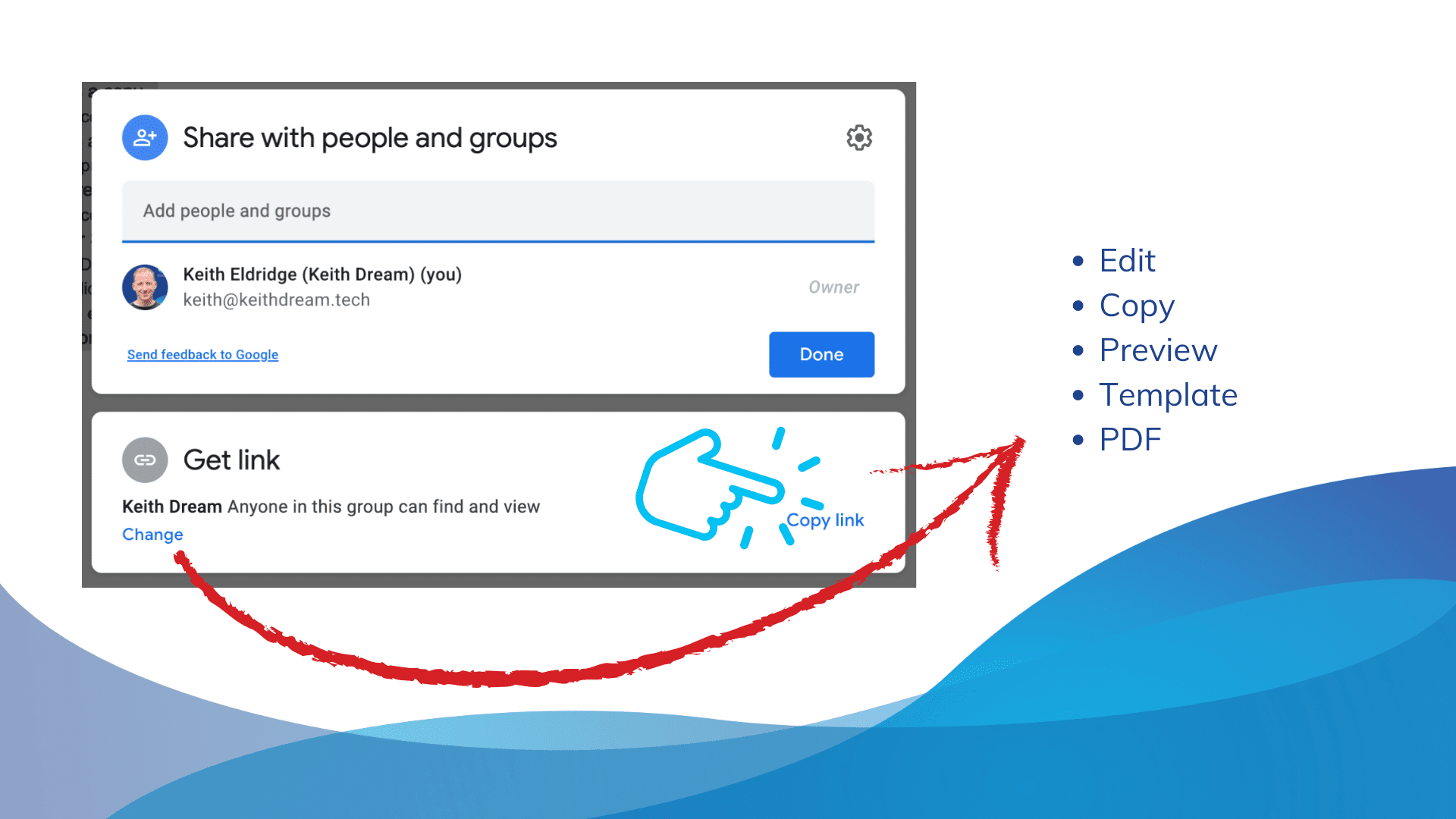 Five sharing tips for Google Workspace documents and sheets urls. Share as a copy, preview or template.