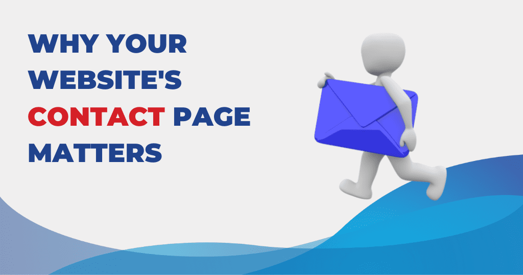 Why your website contact page matters. A 3D person carrying a large envelope to the website owner.
