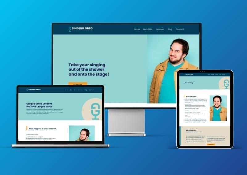 View the Singing Greg Voice Studio website design portfolio project.